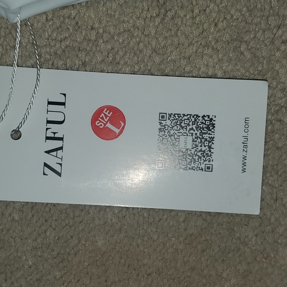 Zaful, High Wasited Cheeky Bikini, Size Large/8 us, White/Purple - Picture 4 of 4